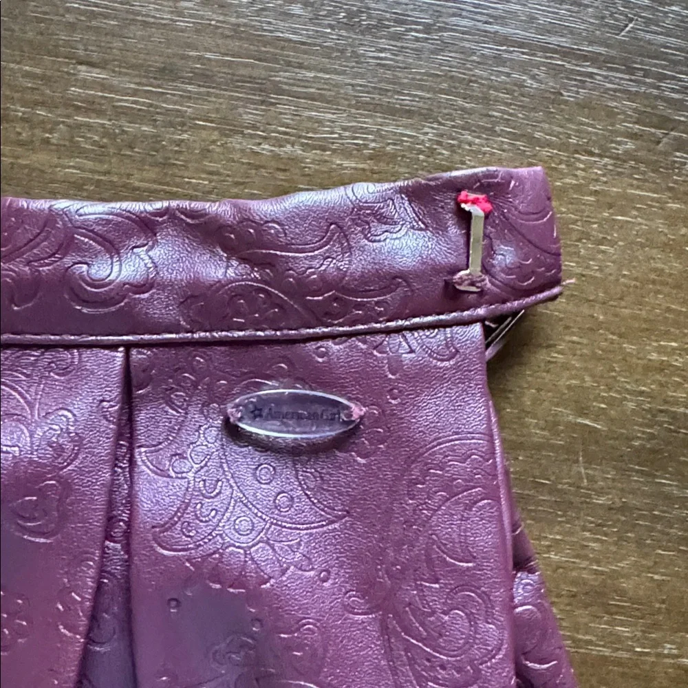 Size 7 American Girl lined Tenney Meet Skirt faux leather adjustable waist
